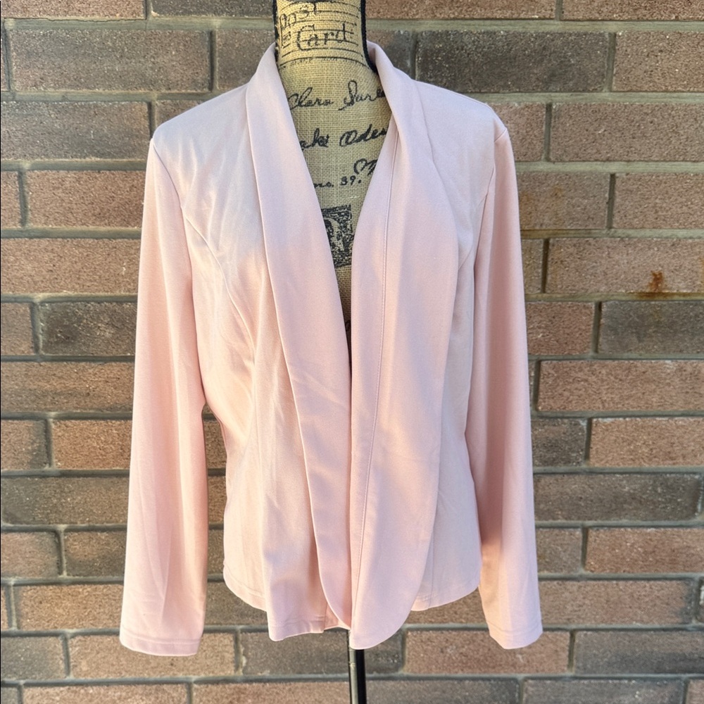 SHEIN Soft Pink Women's Open Front Blazer Size XL